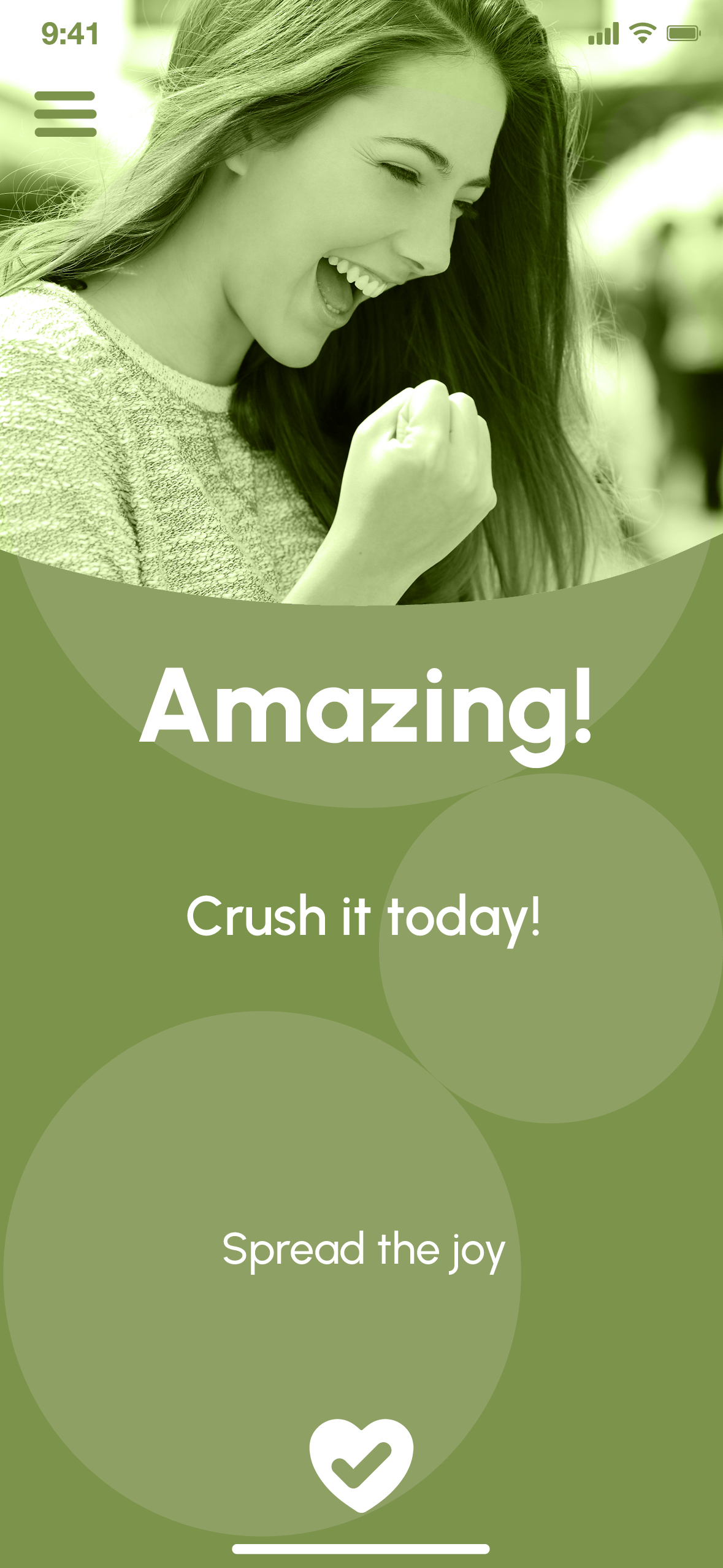 CheckIn feeling amazing screen